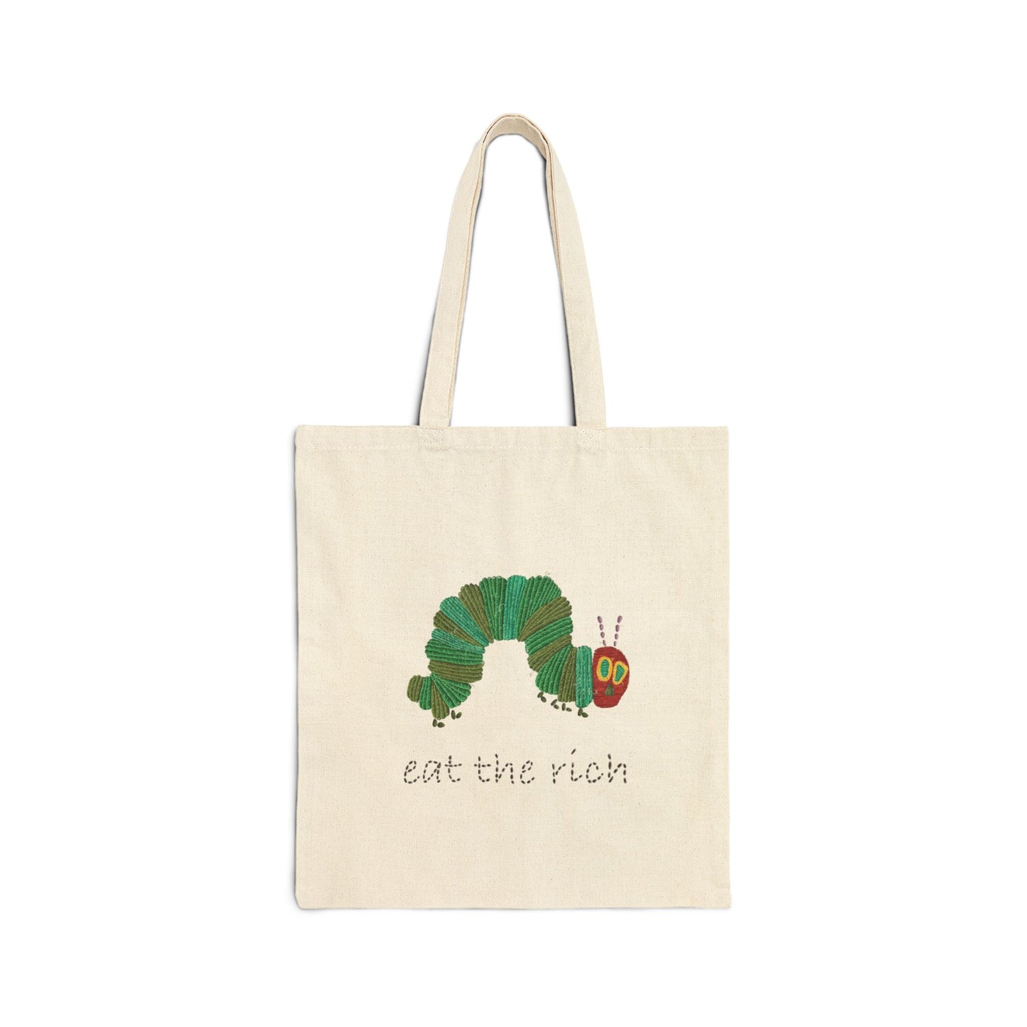Eco-Friendly Canvas Tote Bag - 'Eat the Rich' Bag