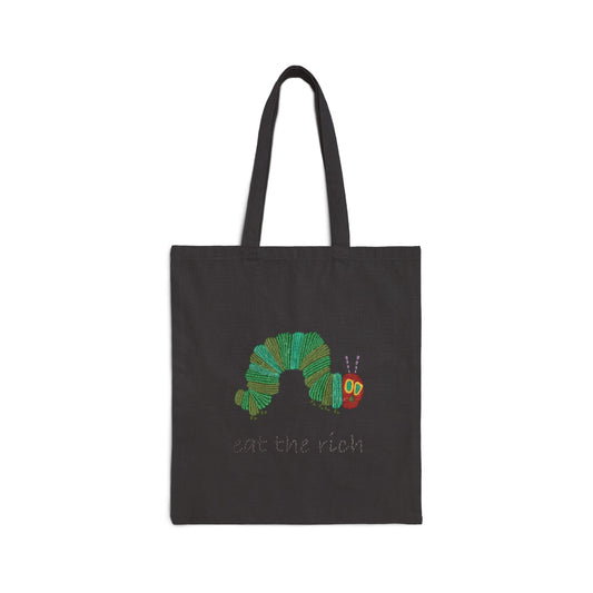 Eco-Friendly Canvas Tote Bag - 'Eat the Rich' Bag