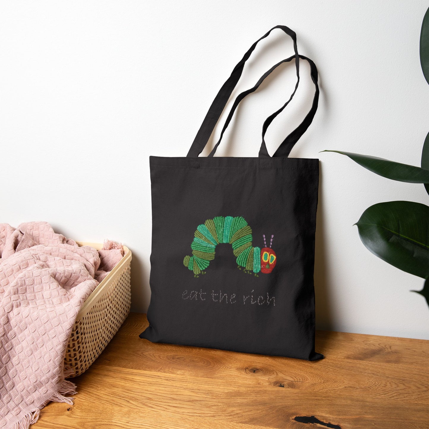 Eco-Friendly Canvas Tote Bag - 'Eat the Rich' Bag
