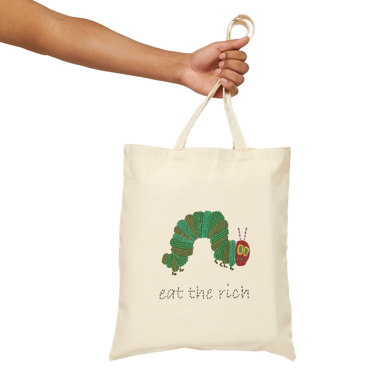Eco-Friendly Canvas Tote Bag - 'Eat the Rich' Bag
