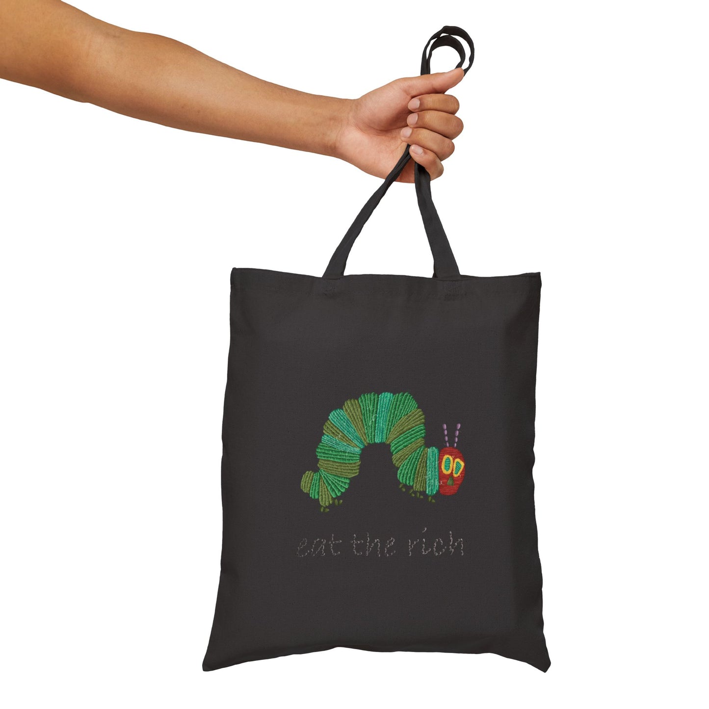 Eco-Friendly Canvas Tote Bag - 'Eat the Rich' Bag